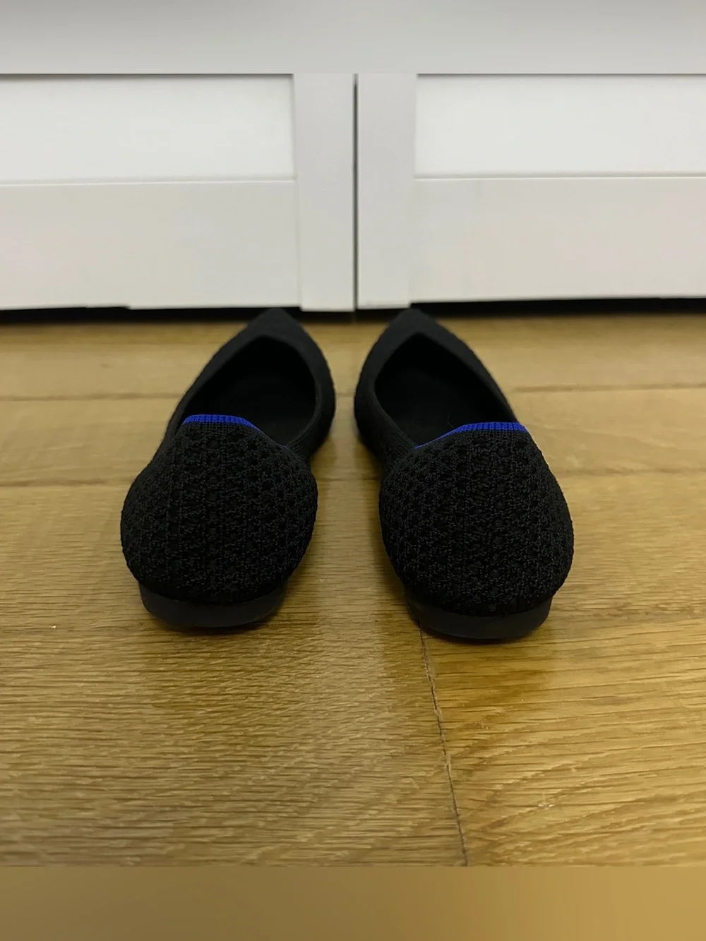 Rothy’s The Point Black Honeycomb Knit Pointed Toe Flats Washable Size 7 Retired